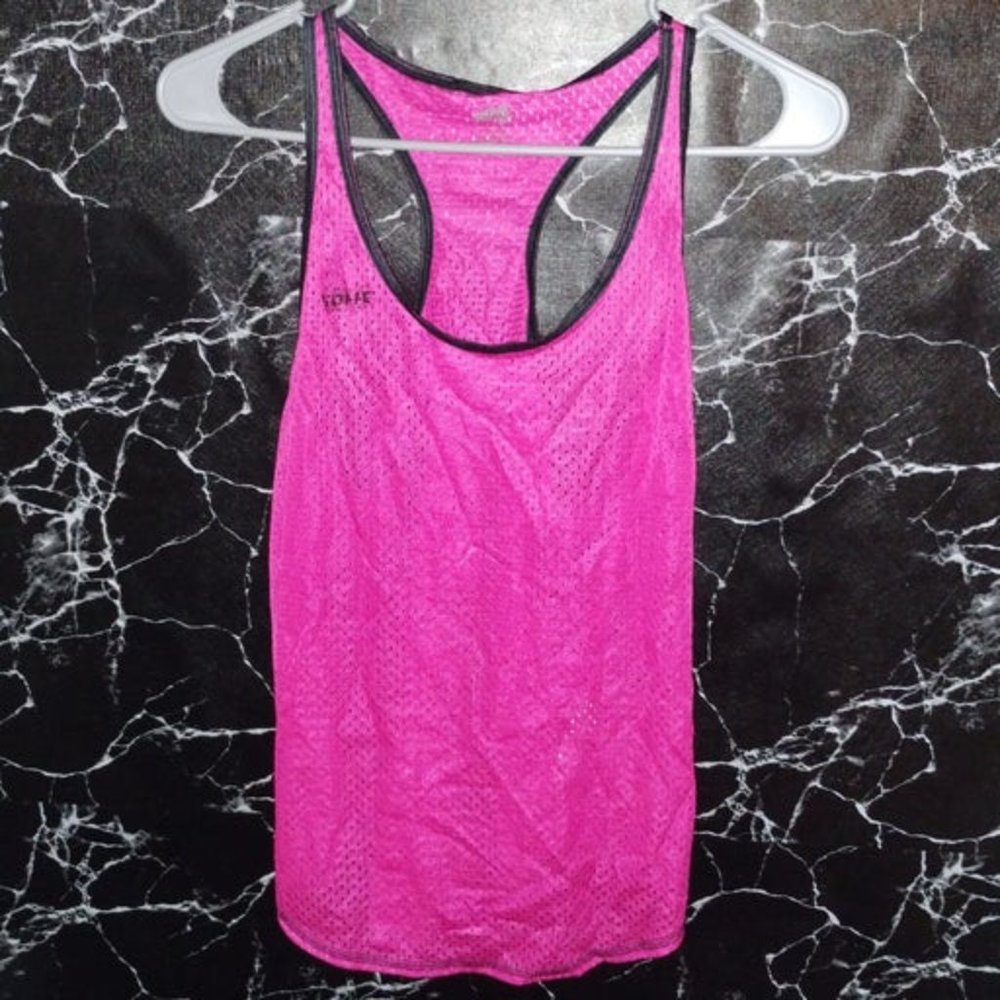 Pink Netted Tank top, Size Medium